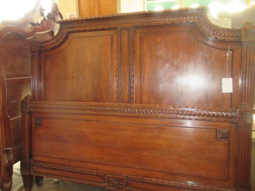 Antique King Size Walnut Bed