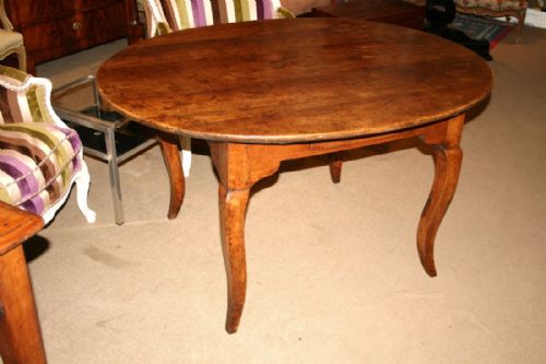 French Oval Cherry Wood Table