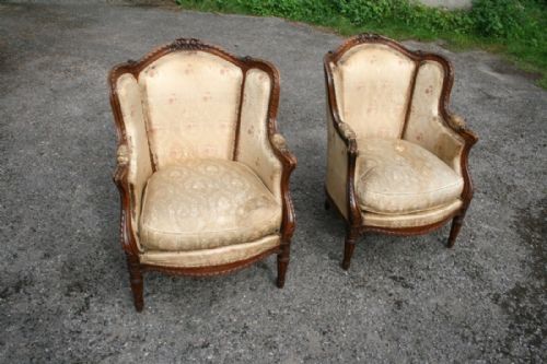Pair French Louis Bergeres /Armchairs
