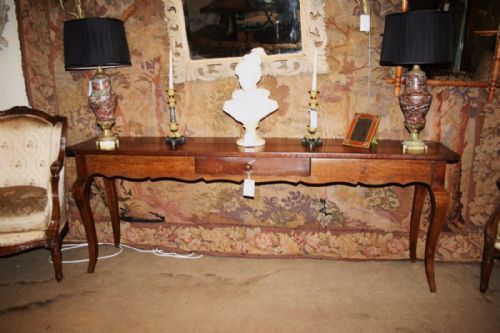 French Cherry Wood Sofa/serving Table