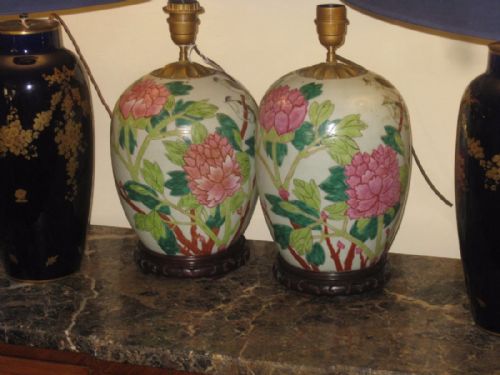 Pair of Oriental Vases ( Lamps)