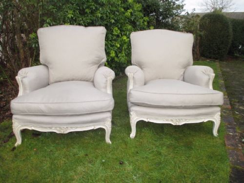 Pair of Large Upholstered Armchairs