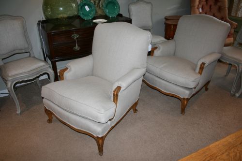 Pair French Louis Xv Style Armchairs