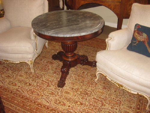 French Gueridon  with Marble Top
