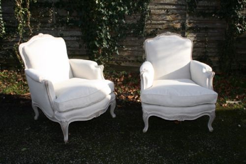 Pair of French Louis 15 Style Armchairs