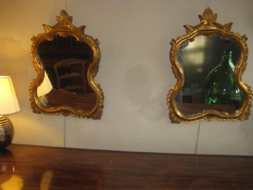 Pair of Small French Giltwood Mirrors