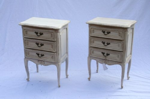 A Pair of French Bedside Painted Tables