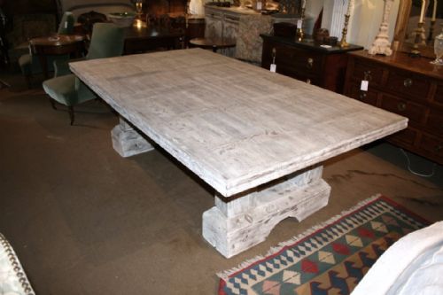 Large Solid Oak Limed Table
