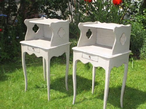 Pair of French Painted Bedside Tables