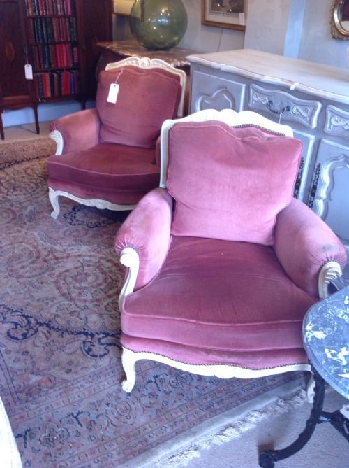 Pair of French Large Armchairs