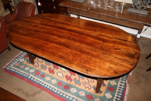 Large Walnut Oval Country Table