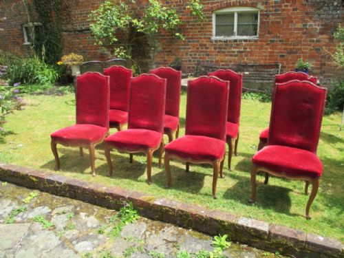 Set of Eight Cabriole Leg Dining Chairs