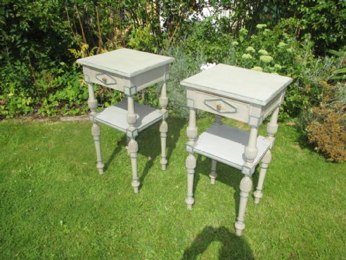 Pair of Painted Bedside Tables