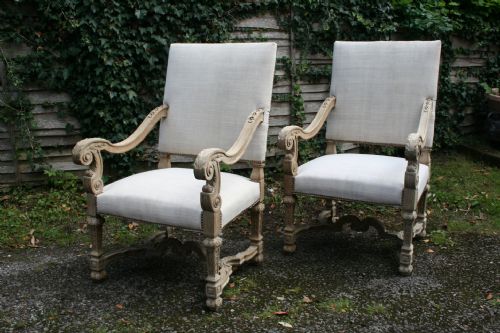 Pair of Louis 14 Style Throne Chairs