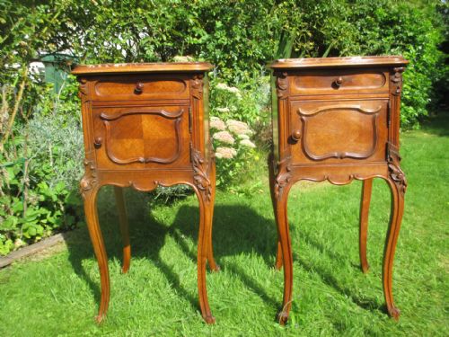Pair of French Walnut Bedside Tables