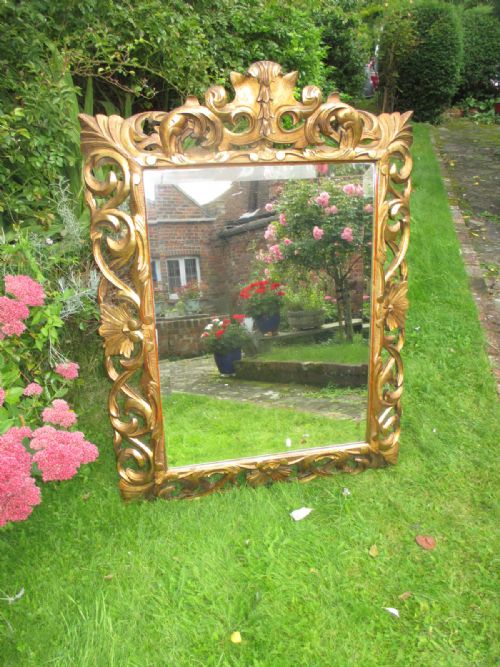 Carved Gilt Wood Cushion Mirror