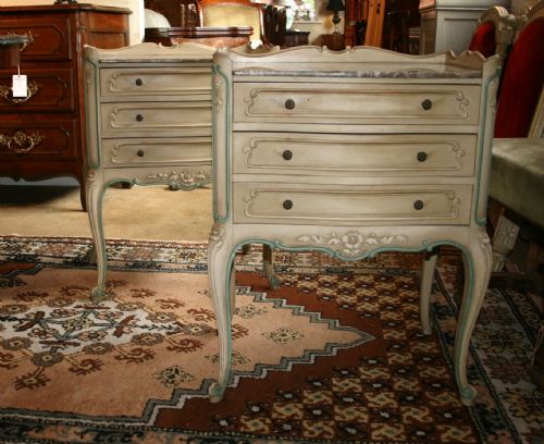 Large Pair of French Bed Side Tables