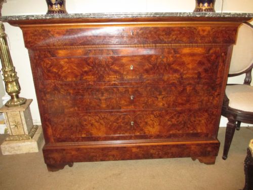 French Burr Walnut Commode