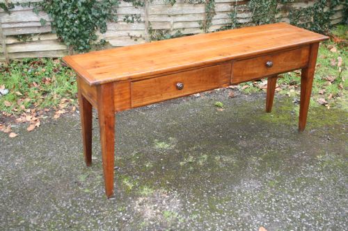 French Cherry Wood Serving Side Table