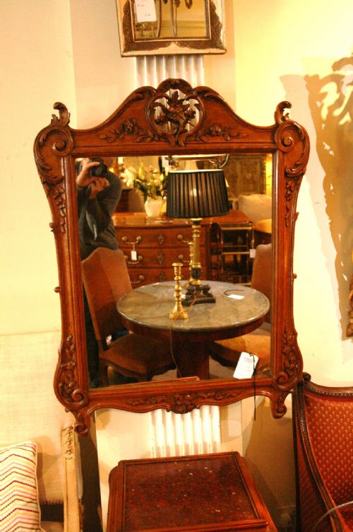 French Carved Oak Mirror