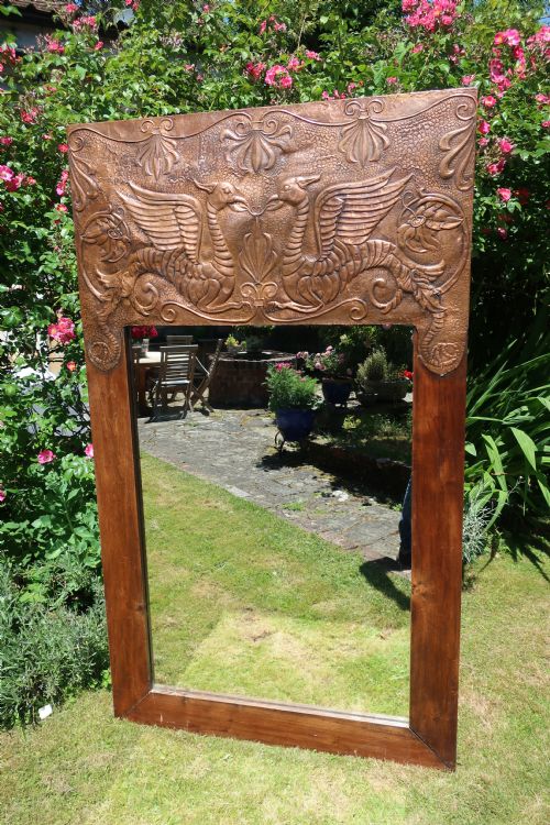 Large Arts and Crafts Copper Mirror