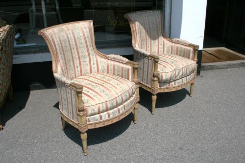 Pair French Classical Style Armchairs