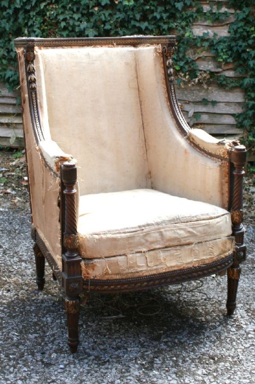 Mahogany Carved Bergere