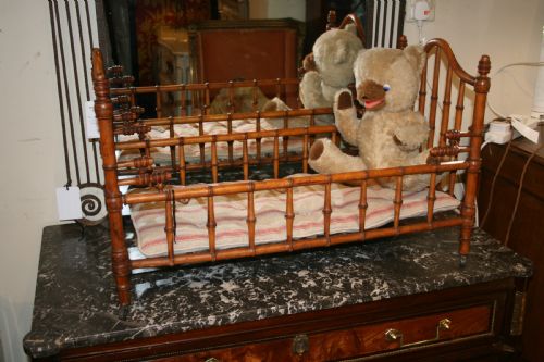 Childs Dolls Bed in Faux Bamboo