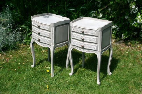 Pair Pretty Painted Bedside Tables