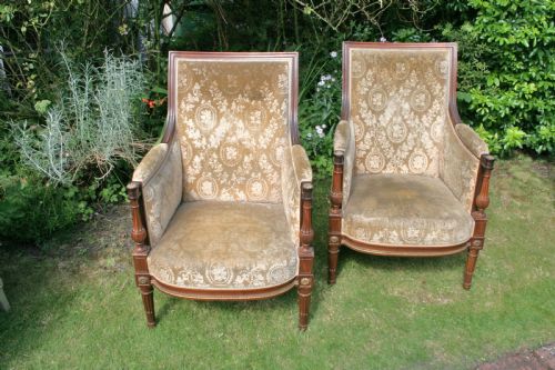 Quality Pair of Empire Style Armchairs