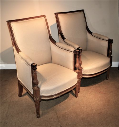 Pair of Empire Style Mahogany Arm Chairs