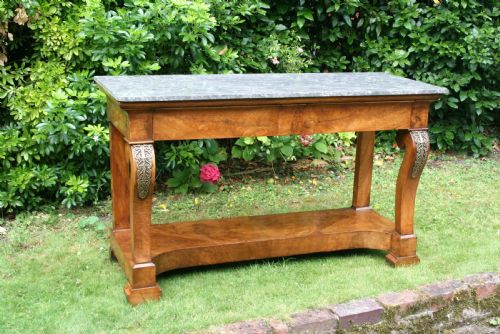 Charles X Period Console Table in Walnut