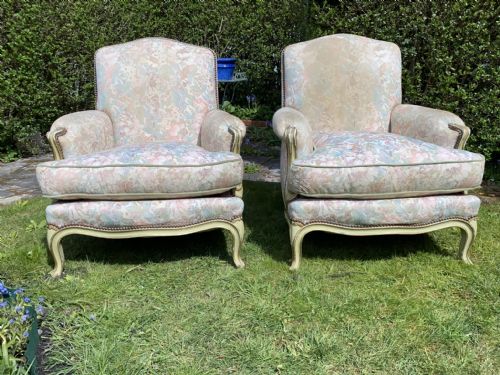 Pair of French Bergere Armchairs