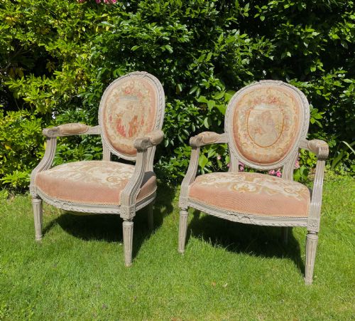 Pretty Small Pair Louis Style Chairs