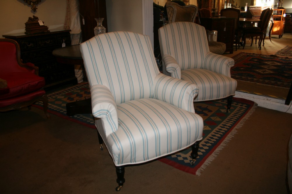 pair french antique armchairs 