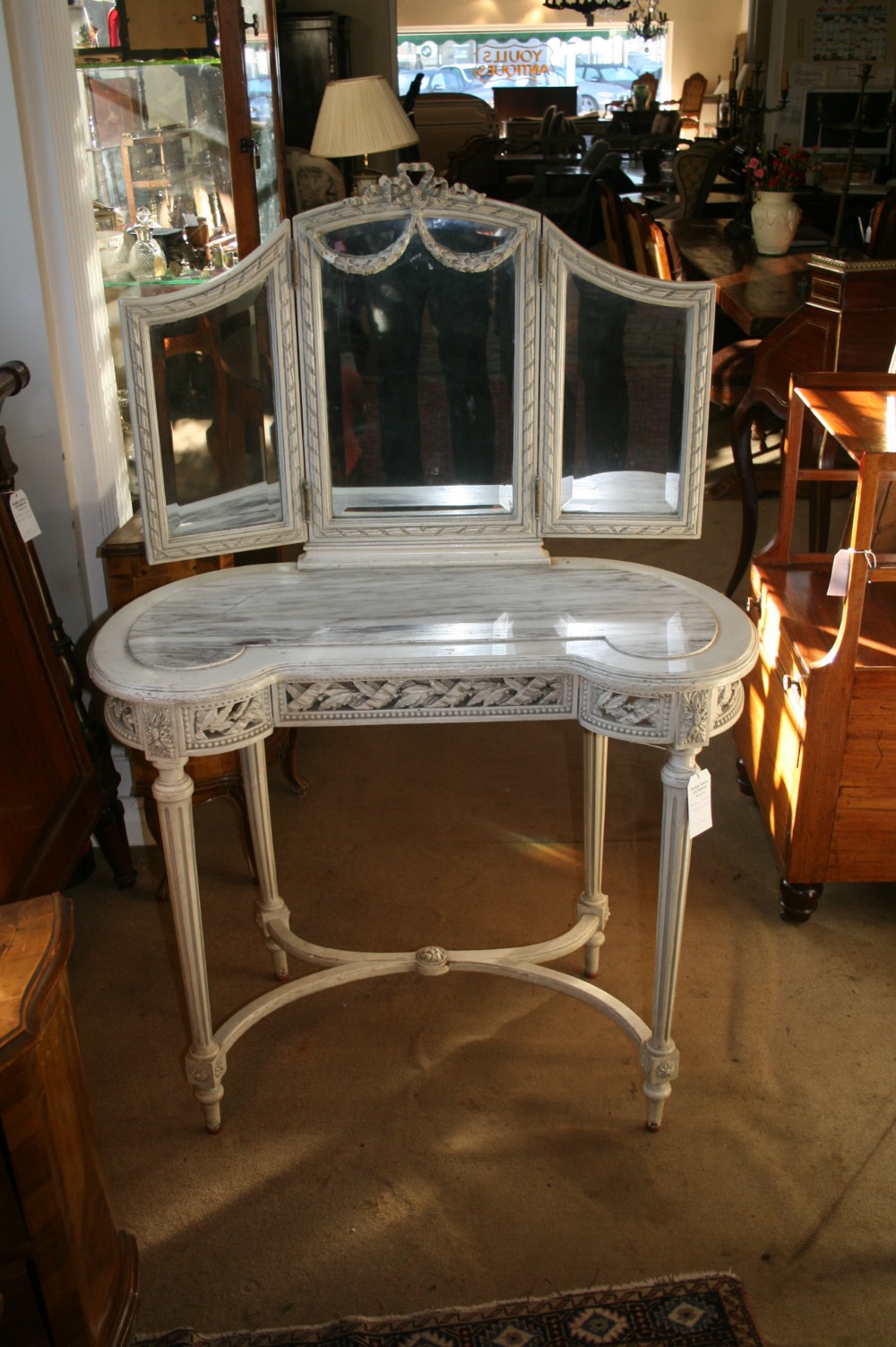 french painted dressing table 