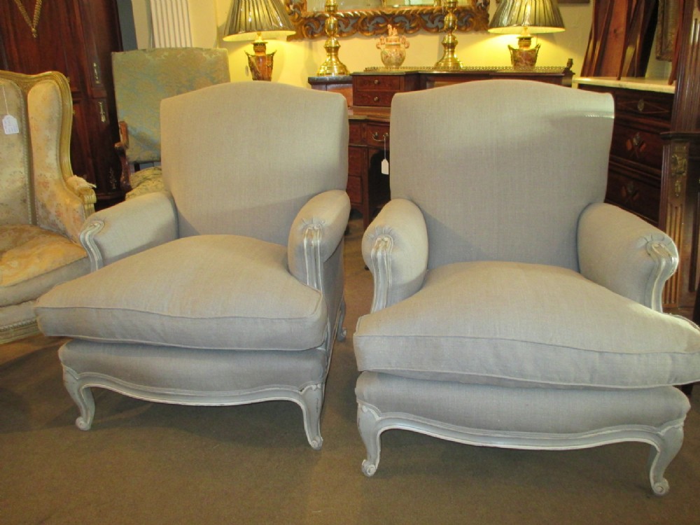 Pair of large French Armchairs