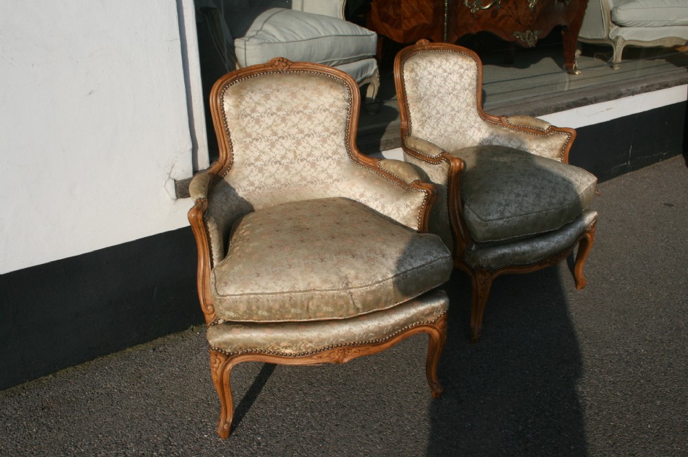 pair of Louis xv style bergeres 
