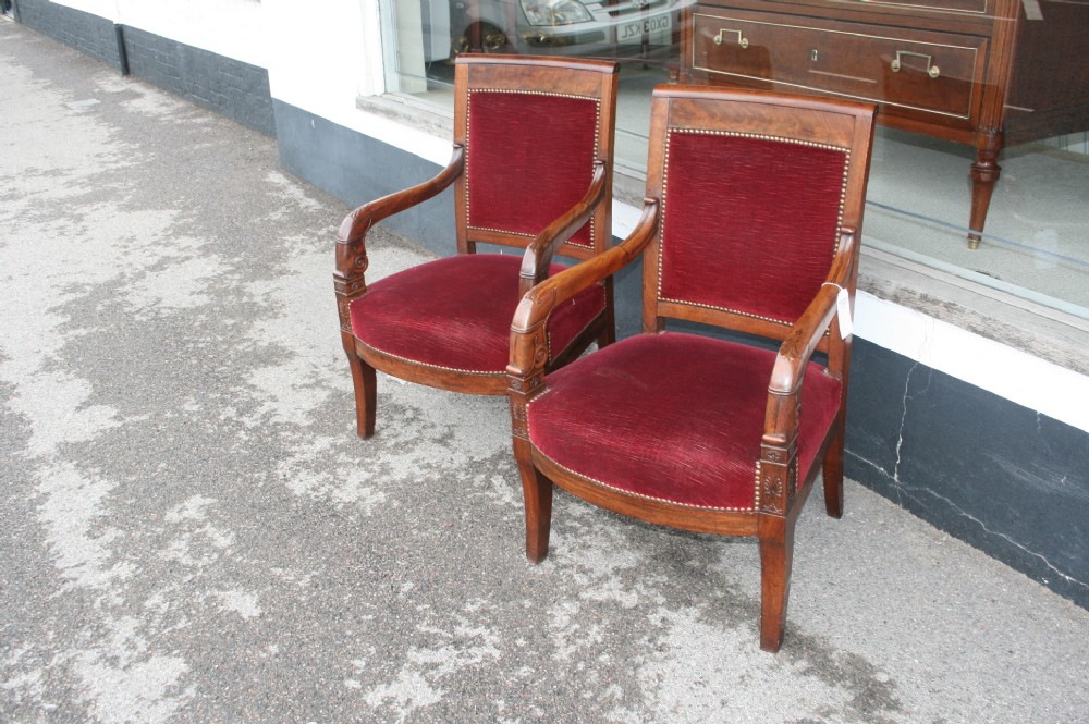 pair of french restaurtion period armchairs
