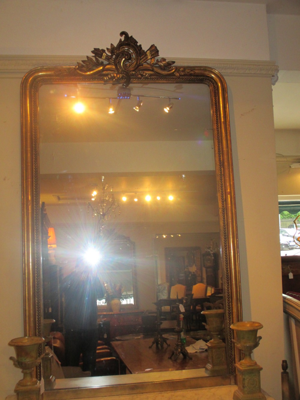 Large gilt mirror. 