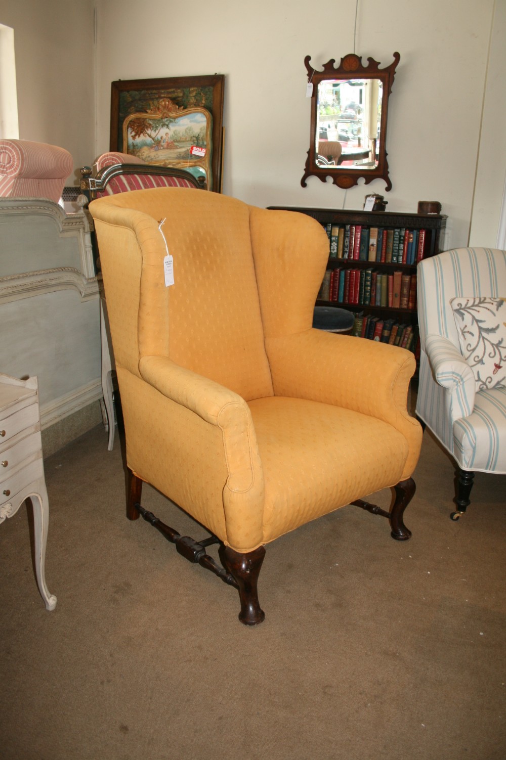 large Victorian wing chair 