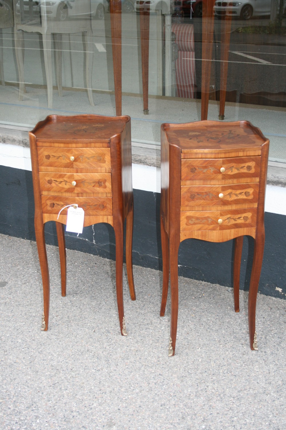 pretty pair of french bedside tables 