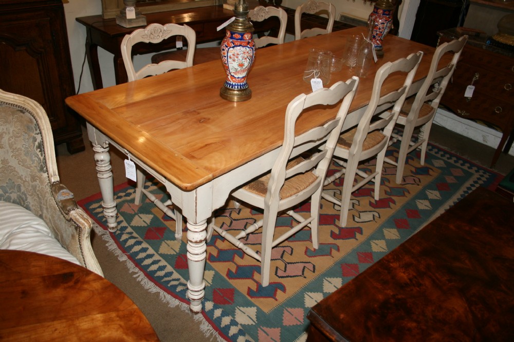large cherry wood farm table 