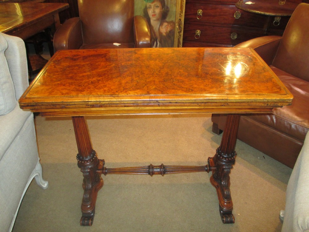 Burr Walnut Card Table
