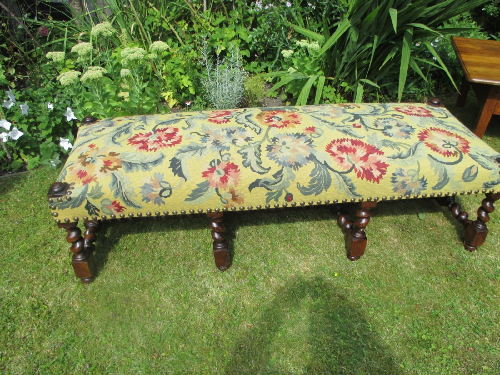   Very large Needlepoint Stool