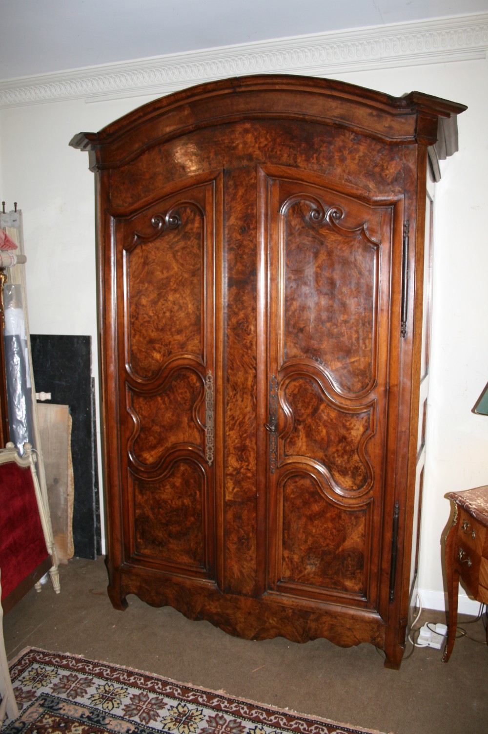 French burr walnut armoire