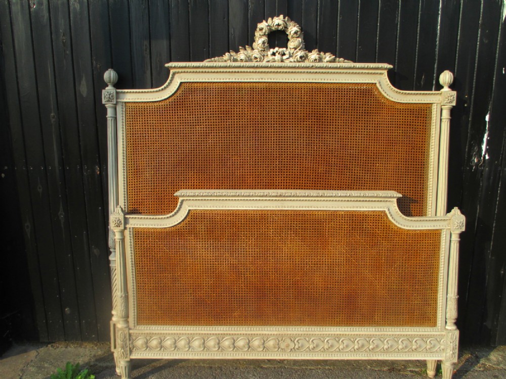 French caned large bed