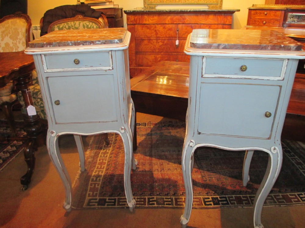 Pair of painted bedside tables