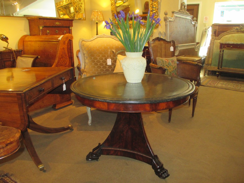 Flame mahogany centre table