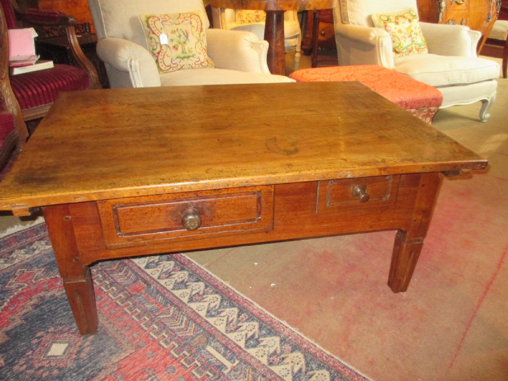 Large antique walnut coffee table
